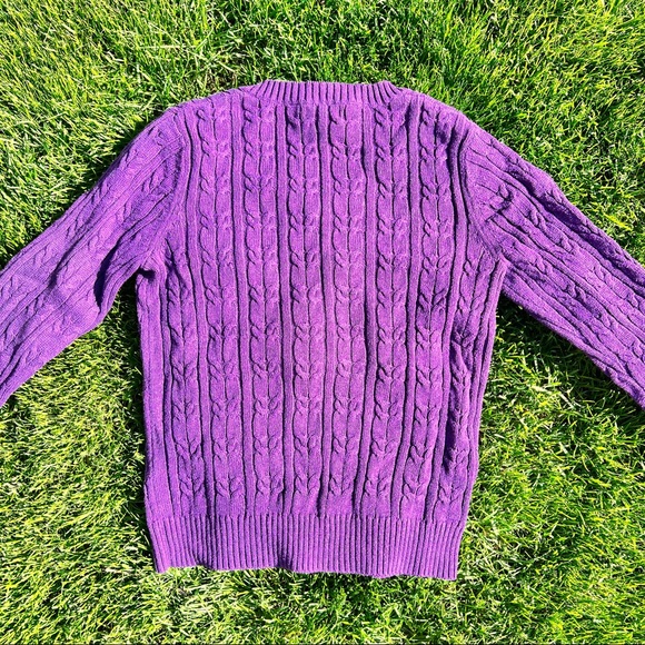 Vintage Croft & Barrow Patterned Purple Knit Sweater - Picture 2 of 3